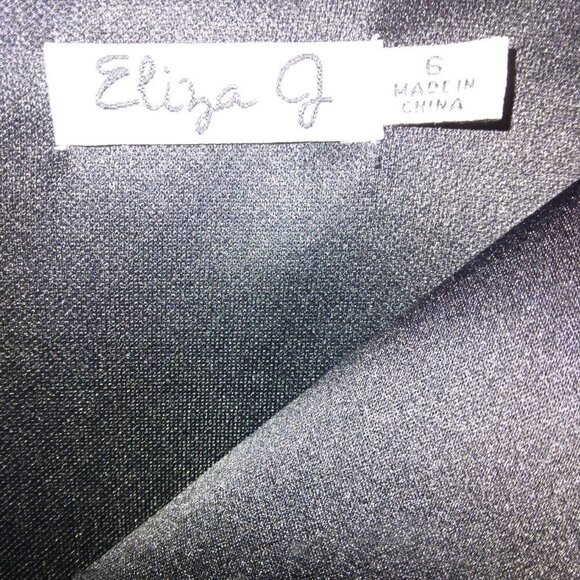 BLACK FORMAL EVENING GOWN & LONG FLOOR LENGTH PARTY DRESS W/ 3/4 SLEEVE - Picture 8 of 8